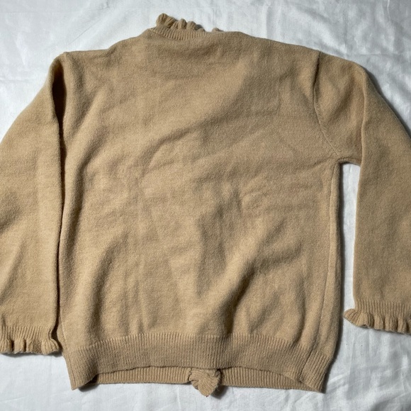 Pretty garden Ruffled button up cardigan sweater womens size M - Picture 2 of 6